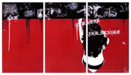 Airone - Sub - Triptich, mixed media on canvas - 2007